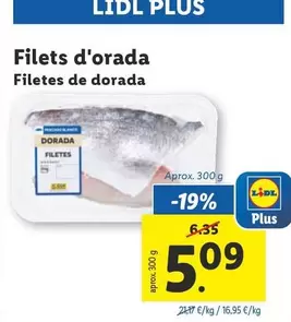 Oferta de Filetes De Dorada por 5,09€ en Lidl