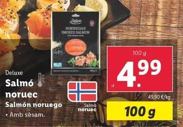 Oferta de Deluxe - Salmon Noruego por 4,99€ en Lidl