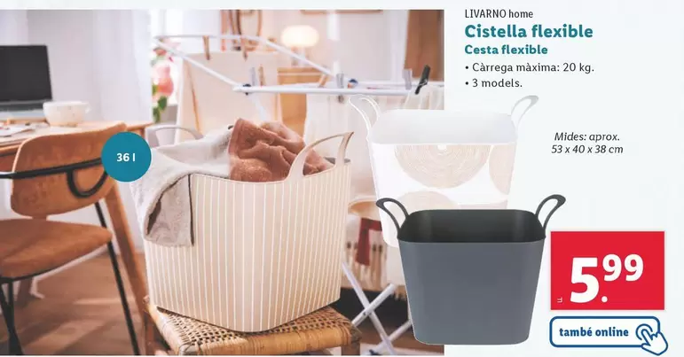 Oferta de Livarno Home - Cesta Flexible  por 5,99€ en Lidl