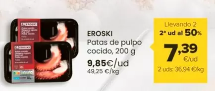 Oferta de Eroski - Patas De Pulpo Cocido por 9,85€ en Autoservicios Familia