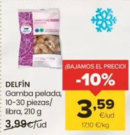 Oferta de Delfín - Gamba Pelada por 3,59€ en Autoservicios Familia