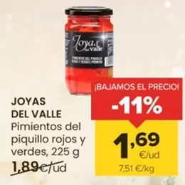 Oferta de Joyas Del Valle - Pimientos Del Piquillo Rojos Y Verdes por 1,69€ en Autoservicios Familia