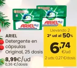 Oferta de Ariel - Detergente En Cápsulas Original por 8,99€ en Autoservicios Familia