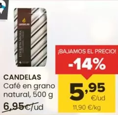 Oferta de Candelas - Café En Grano Natural por 5,95€ en Autoservicios Familia