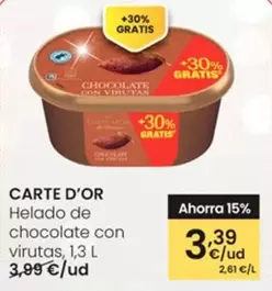 Oferta de Carte d'Or - Helado De Chocolate Con Virutas por 3,39€ en Eroski