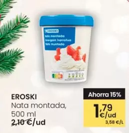 Oferta de Eroski - Nata Montada por 1,79€ en Eroski