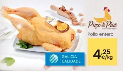 Oferta de Pazo De Pías - Pollo Entero por 4,25€ en Eroski