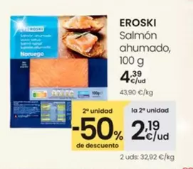 Oferta de Eroski - Salmón Ahumado por 4,39€ en Eroski