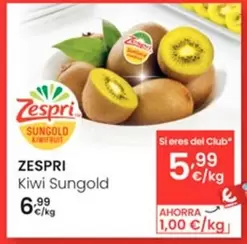 Oferta de Zespri - Kiwi Sungold por 6,99€ en Eroski