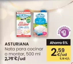 Oferta de La Asturiana - Nata Para Cocinar O Montar por 2,59€ en Eroski