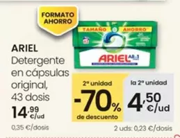 Oferta de Ariel - Detergente En Capsulas Original 43 Dosis por 14,99€ en Eroski