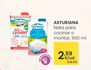 Oferta de Asturiana - Nata Para Cocinar O Montar por 2,59€ en Eroski