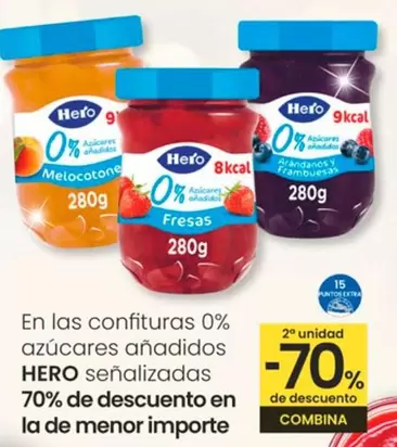 Oferta de Hero - Confituras 0% Azúcares Añadidos en Eroski