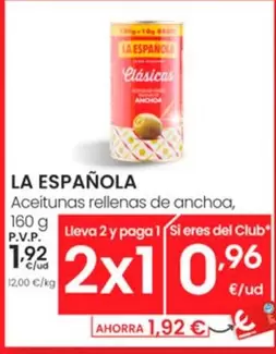 Oferta de La Española - Aceitunas Rellenas De Anchoa por 1,92€ en Eroski