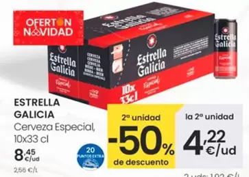 Oferta de Estrella Galicia - Cerveza Especial por 8,45€ en Eroski