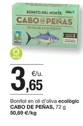 Oferta de Cabo de Peñas - Bonitol En Oli D'oliva Ecologic por 3,65€ en BonpreuEsclat