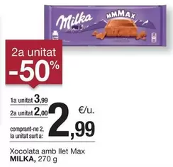 Oferta de Milka - Xocolata Amb Llet Max por 3,99€ en BonpreuEsclat