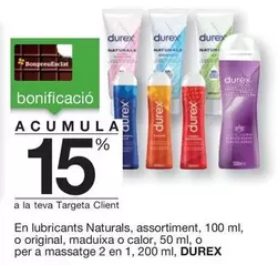 Oferta de Durex - En Lubricants Naturals, Assortiment, O Original, Maduixa O Calor en BonpreuEsclat