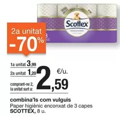 Oferta de Scottex - Paper Higienic Enconxat De 3 Capes por 3,99€ en BonpreuEsclat