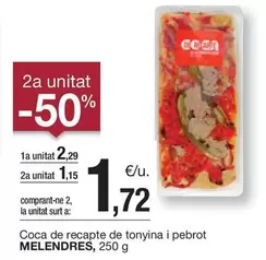 Oferta de Melendres - Coca De Recape De Tonyina I Pebrot por 2,29€ en BonpreuEsclat