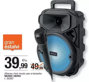 Oferta de Hero - Altaveu Mini Music Per A Karaoke por 39,99€ en BonpreuEsclat