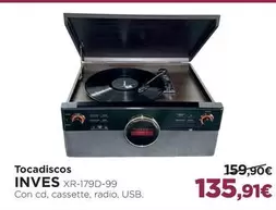 Oferta de Inves - Tocadiscos por 135,91€ en El Corte Inglés