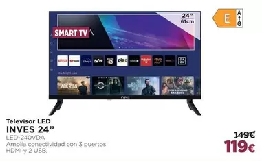 Oferta de Inves - Televisor Led por 119€ en El Corte Inglés