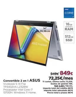 Oferta de Asus - Convertible 2 En 1 por 849€ en El Corte Inglés