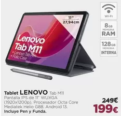 Oferta de Lenovo - Tablet Tab M11 por 199€ en El Corte Inglés