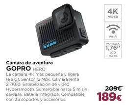 Oferta de GoPro - Cámara De Aventura por 189€ en El Corte Inglés