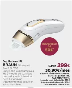 Oferta de Braun - Depiladora Ipl por 299€ en El Corte Inglés