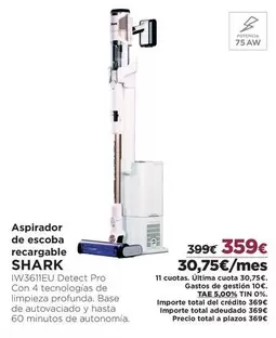 Oferta de Shark - Aspirador De Escoba Recargable por 359€ en El Corte Inglés