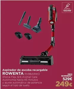 Oferta de Rowenta - Aspirador De Escoba Recargable por 249€ en El Corte Inglés