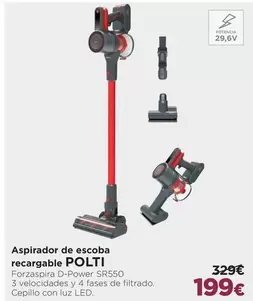 Oferta de Polti - Aspirador De Escoba Recargable por 199€ en El Corte Inglés