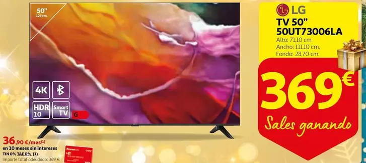 Oferta de LG - Tv 50" 50UT73006LA por 369€ en Alcampo