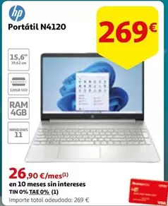 Oferta de HP - Portátil N4120 por 269€ en Alcampo