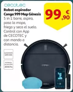 Oferta de Cecotec - Robot Aspirador Conga 999 Map Genesis por 99,9€ en Alcampo