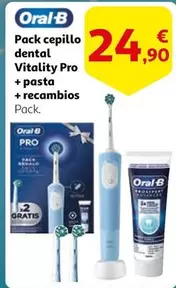 Oferta de Oral B - Oral-B Pack Cepillo Dental Vitality Pro + Pasta + Recambios por 24,9€ en Alcampo