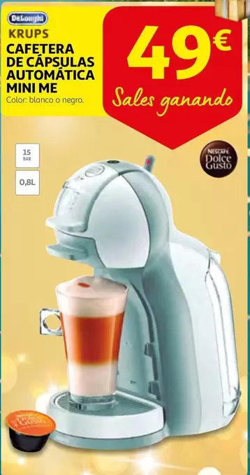 Oferta de Krups - Cafetera De Capsulas Automatica Mini Me por 49€ en Alcampo