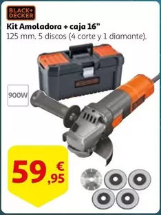 Oferta de Black & Decker - Kit Amoladora + Caja 16" por 59,95€ en Alcampo