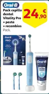 Oferta de Oral B - Oral-B Pack Cepillo Dental Vitality Pro + Pasta + Recambios por 24,9€ en Alcampo