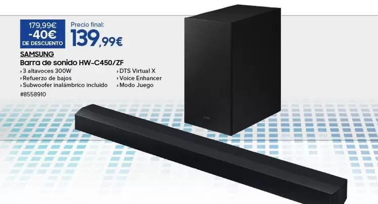 Oferta de Samsung - Barra De Sonido Hw-c450/zf por 139,99€ en Costco