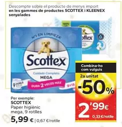 Oferta de Scottex - Paper Higienic Mega por 5,99€ en Caprabo