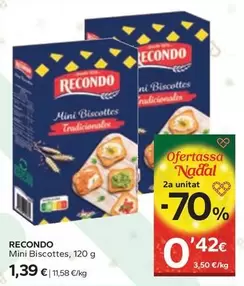 Oferta de Recondo - Mini Biscottes por 1,39€ en Caprabo