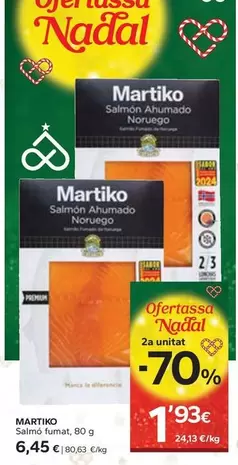 Oferta de Martiko - Salmon Ahumado Noruego por 6,45€ en Caprabo