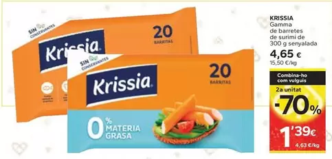 Oferta de Krissia - Gamma De Barretes De Surimi  por 4,65€ en Caprabo