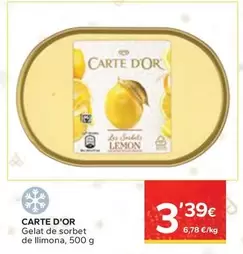 Oferta de Carte d'Or - Gelat De Sorbet De Llimona por 3,39€ en Caprabo