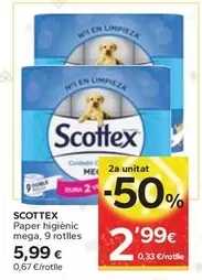 Oferta de Scottex - Paper Higienic Mega por 5,99€ en Caprabo