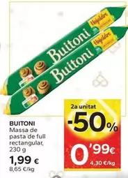 Oferta de Buitoni - Massa De Pasta De Full Rectangular por 1,99€ en Caprabo