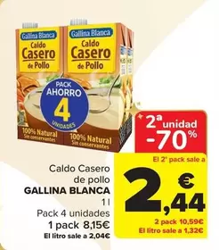 Oferta de Gallina Blanca - Caldo Casero De Pollo   por 8,15€ en Carrefour